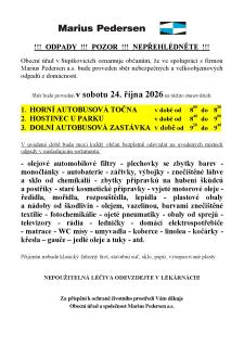 Plakát pro Podzimní svoz velkoobjemového a nebezpečného odpadu 2026